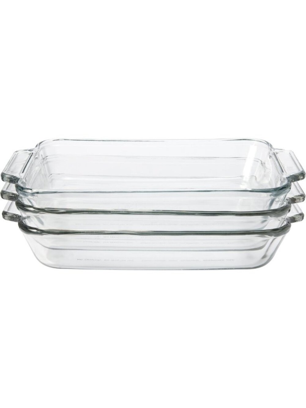 Set of 3 Sculpted Glass Baking Dishes - 2-Quart Oven Safe Cookware